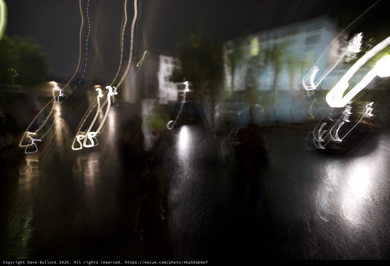 Nocturnal Motion Blur on Wet Urban Street
