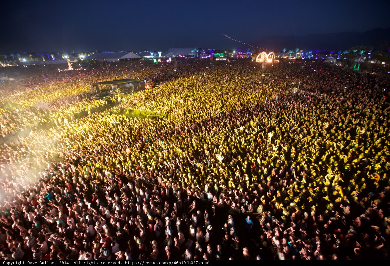 Nighttime Chaos at Coachella Festival