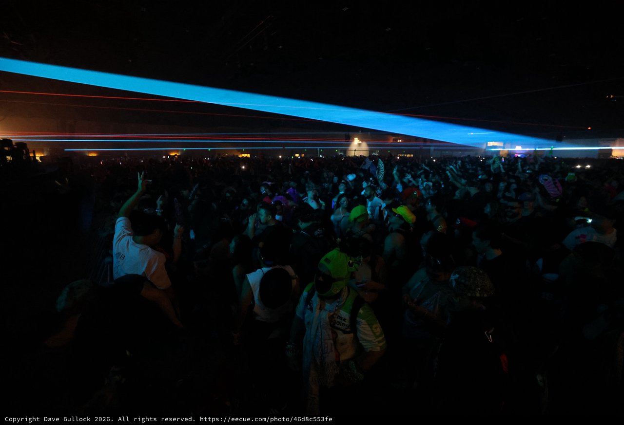 Laser Light Show Illuminates Massive Festival Crowd