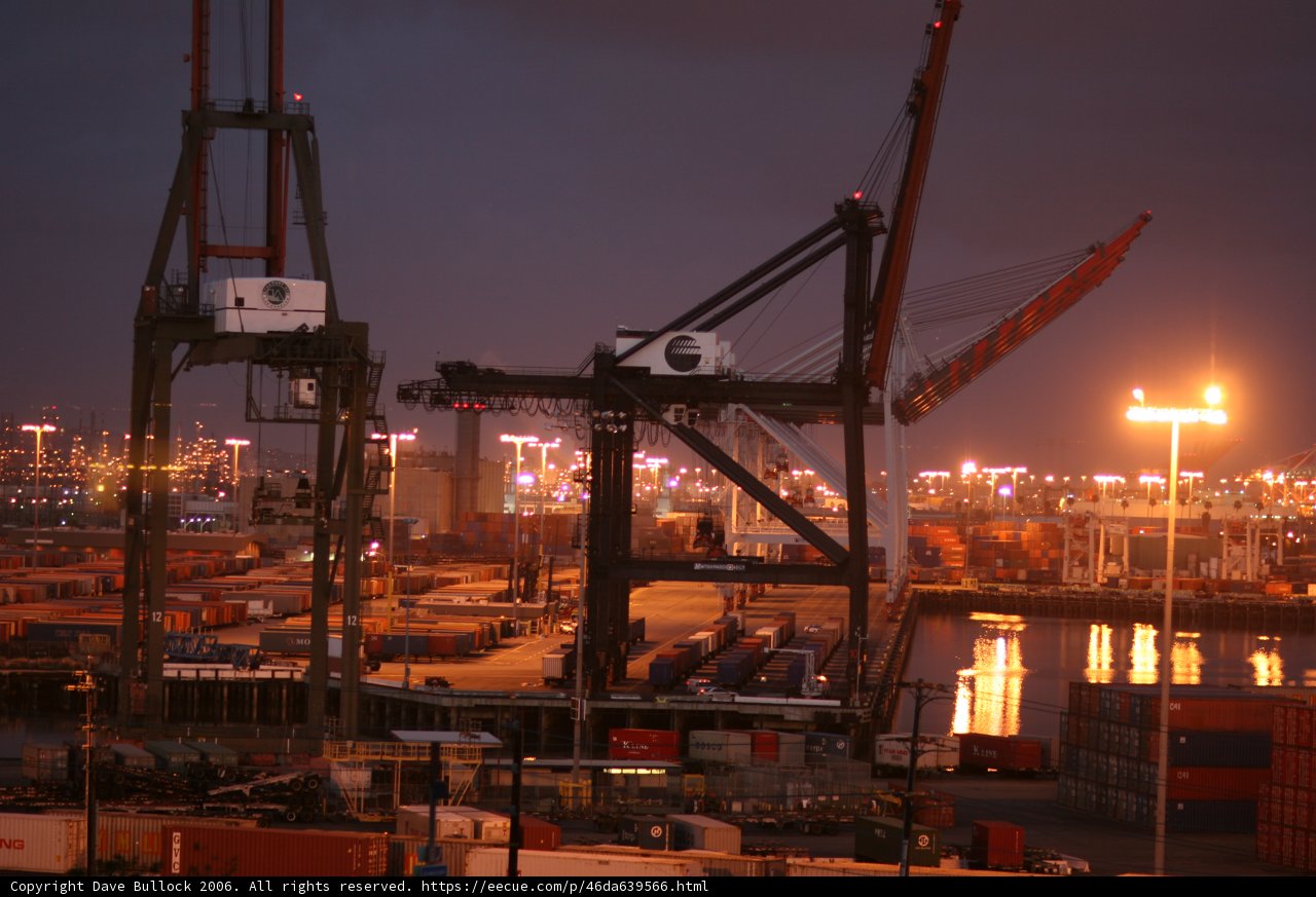 Red Crane at the Waterfront