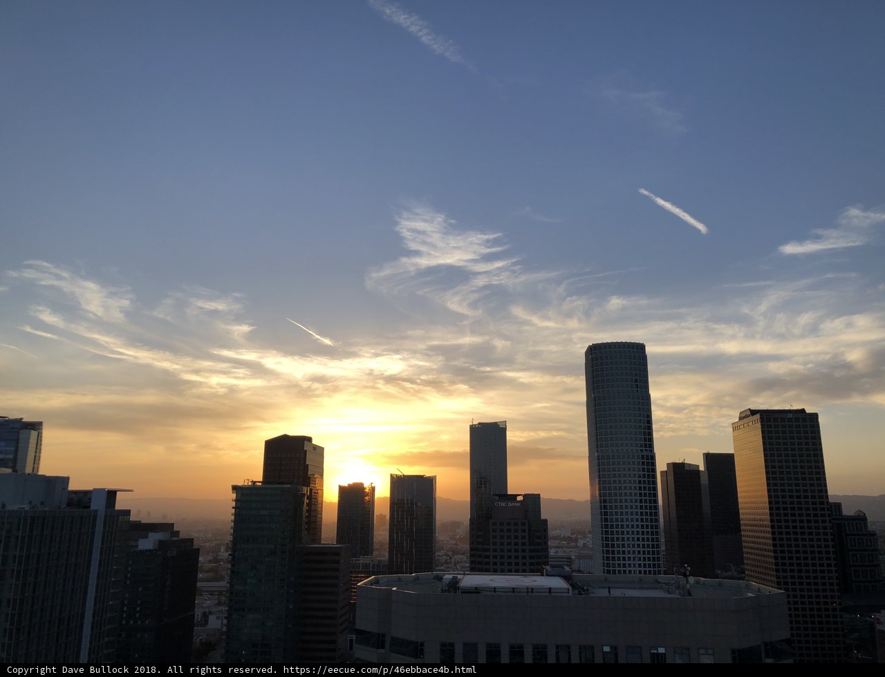 Sunset over the Los Angeles Skyline