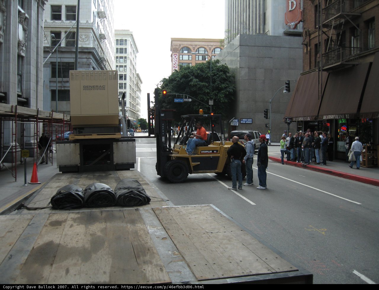 Forklift On The City Street