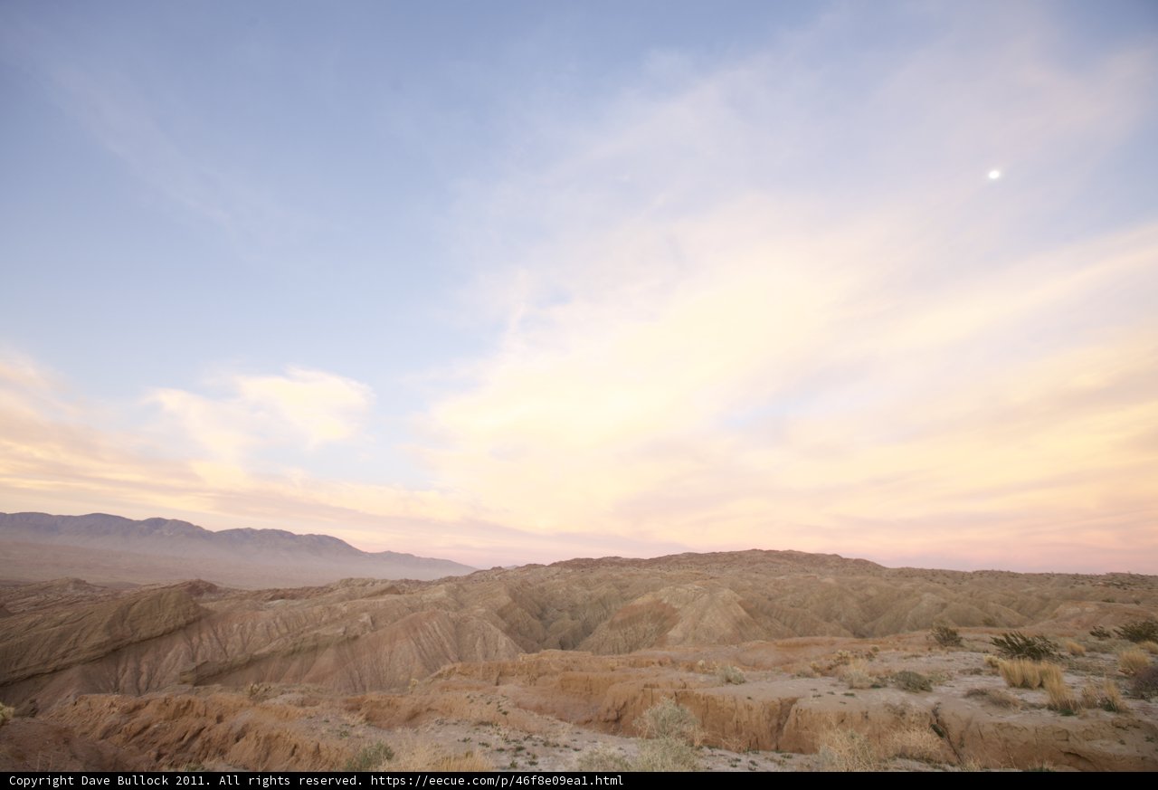 Moonrise over Anza-Borrego Desert