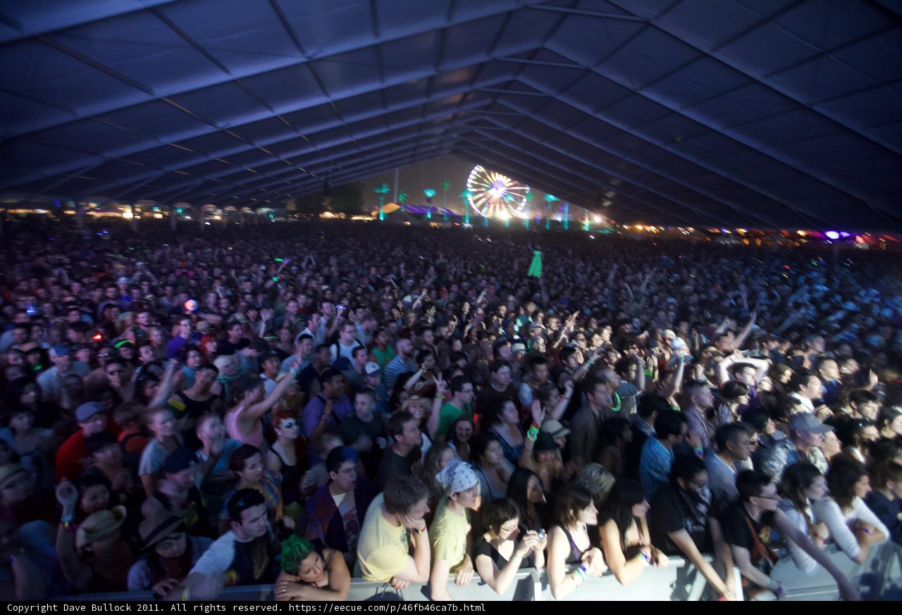 Coachella Crowd at Night