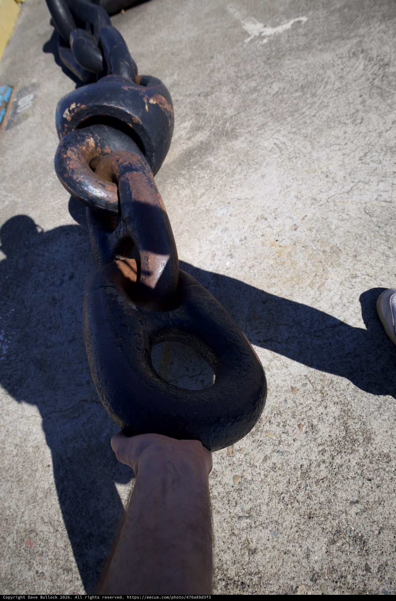 Weathered Chain Links on USS Hornet Deck