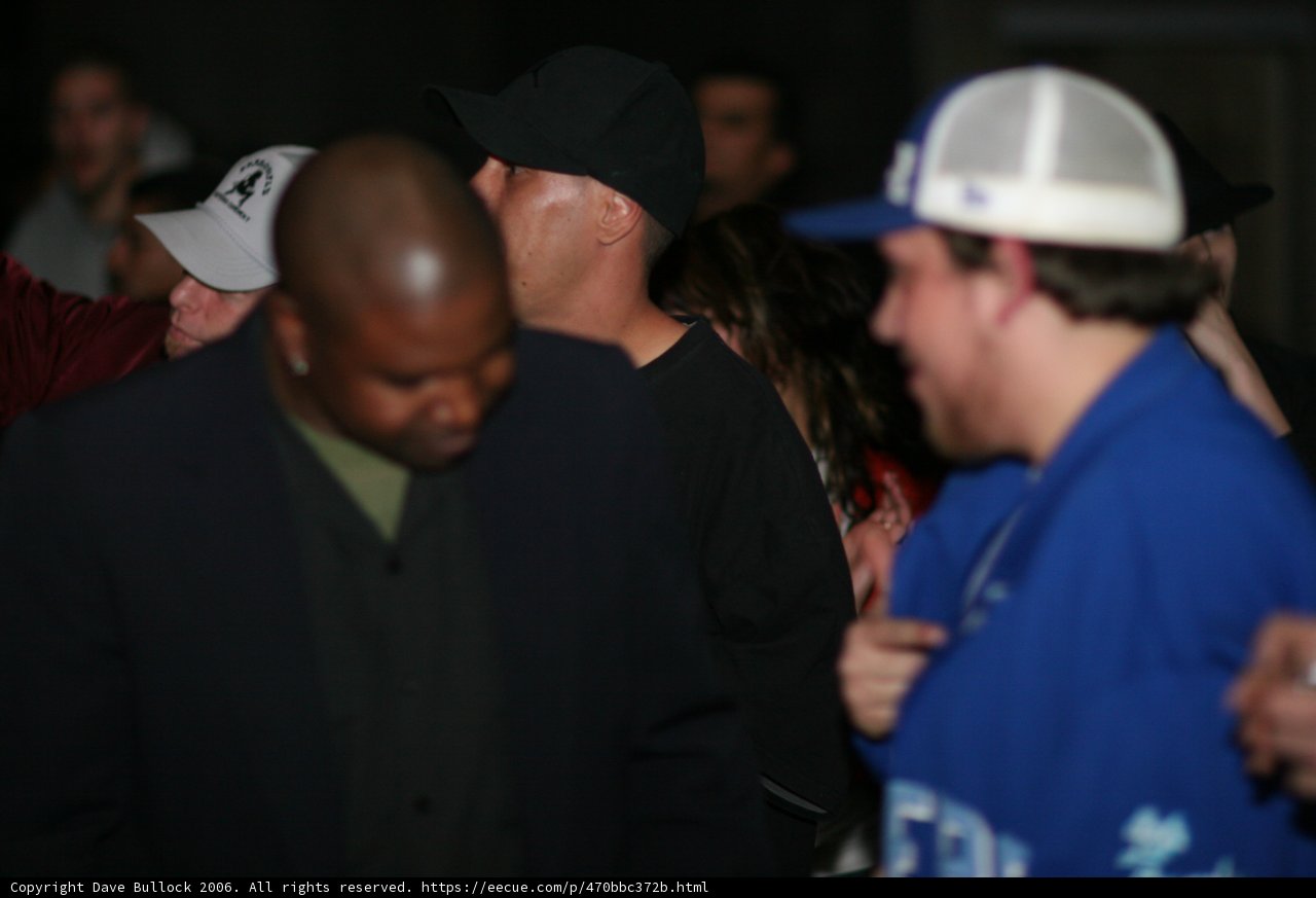 Group gathered around Steve J in blue jacket