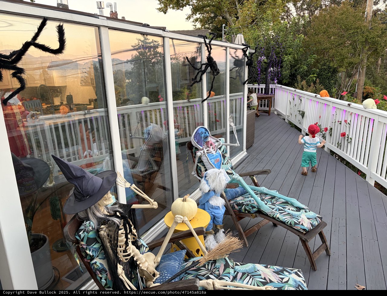 Halloween-Decorated Sunroom Porch with Spooky Decorations