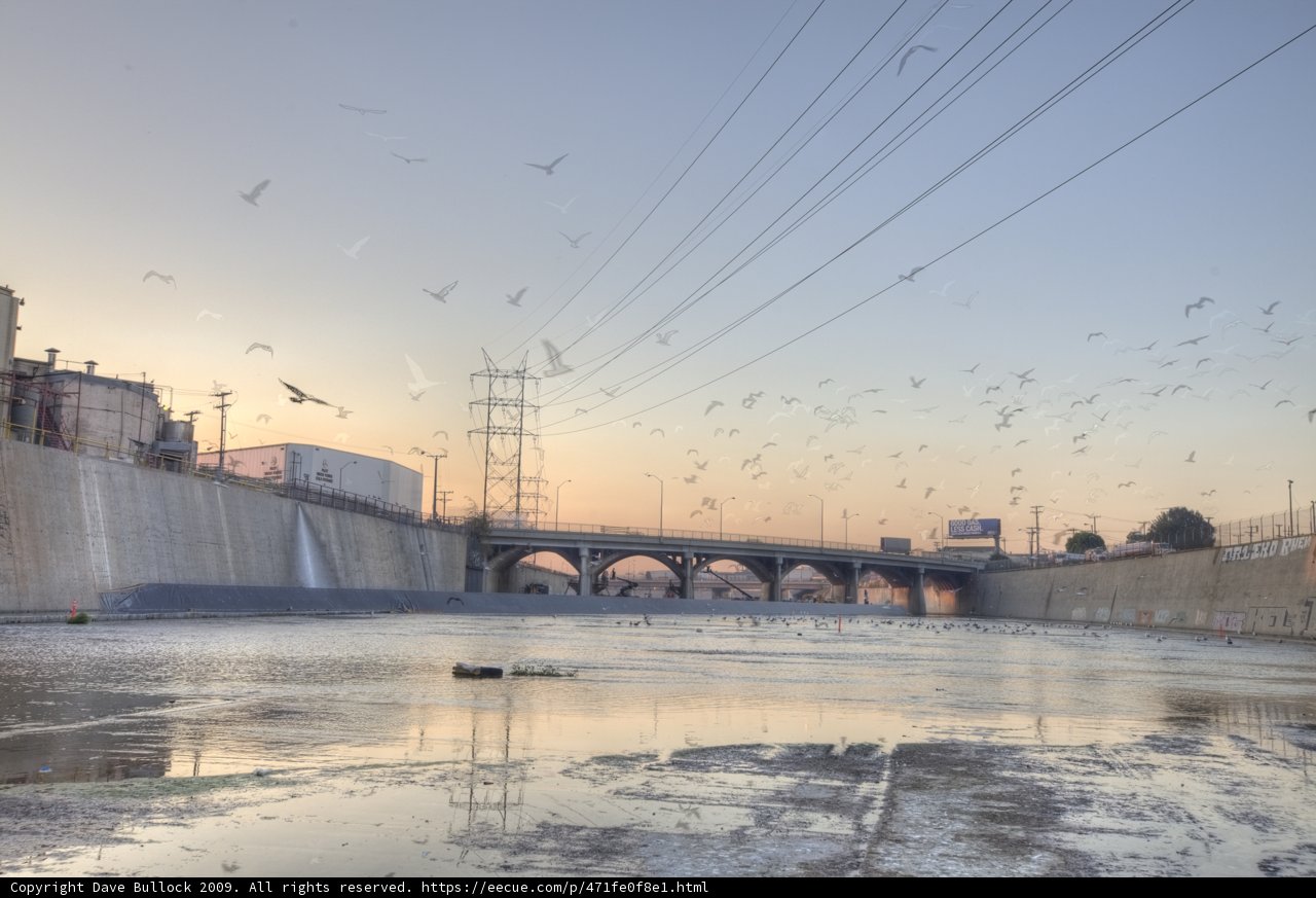 Sunset Flight over LA River