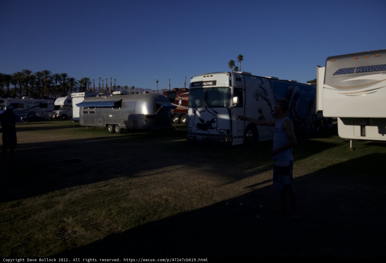 Man and his RV's in a Field