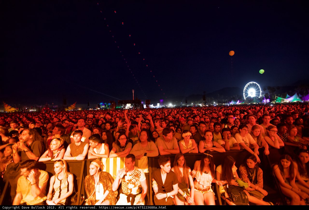 Coachella Crowd under the Night Sky