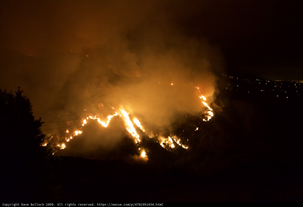Station Fire Lights Up the Night Sky