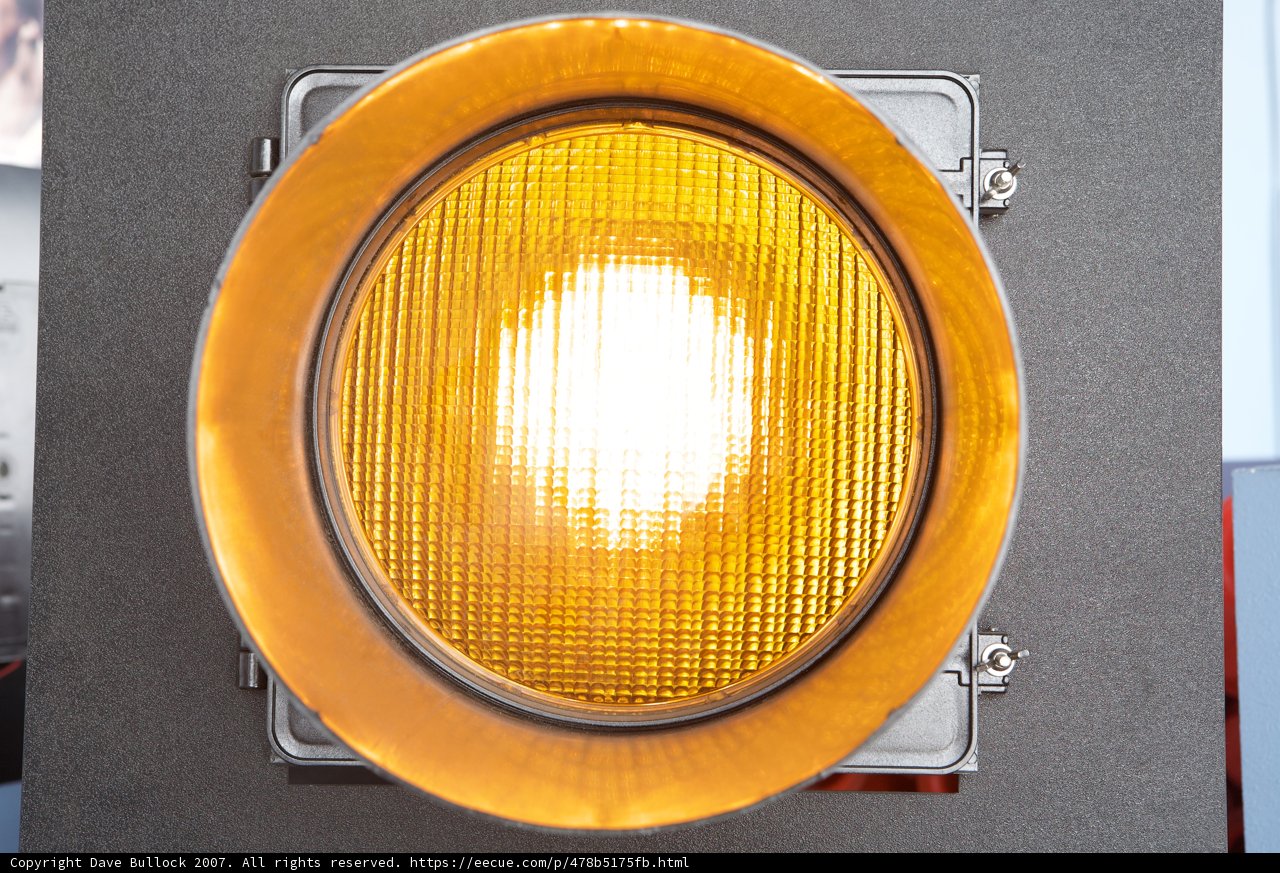 Bright Yellow Traffic Light