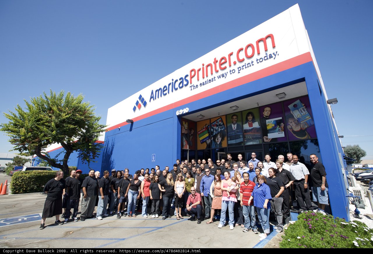 Gathering outside the Print Shop