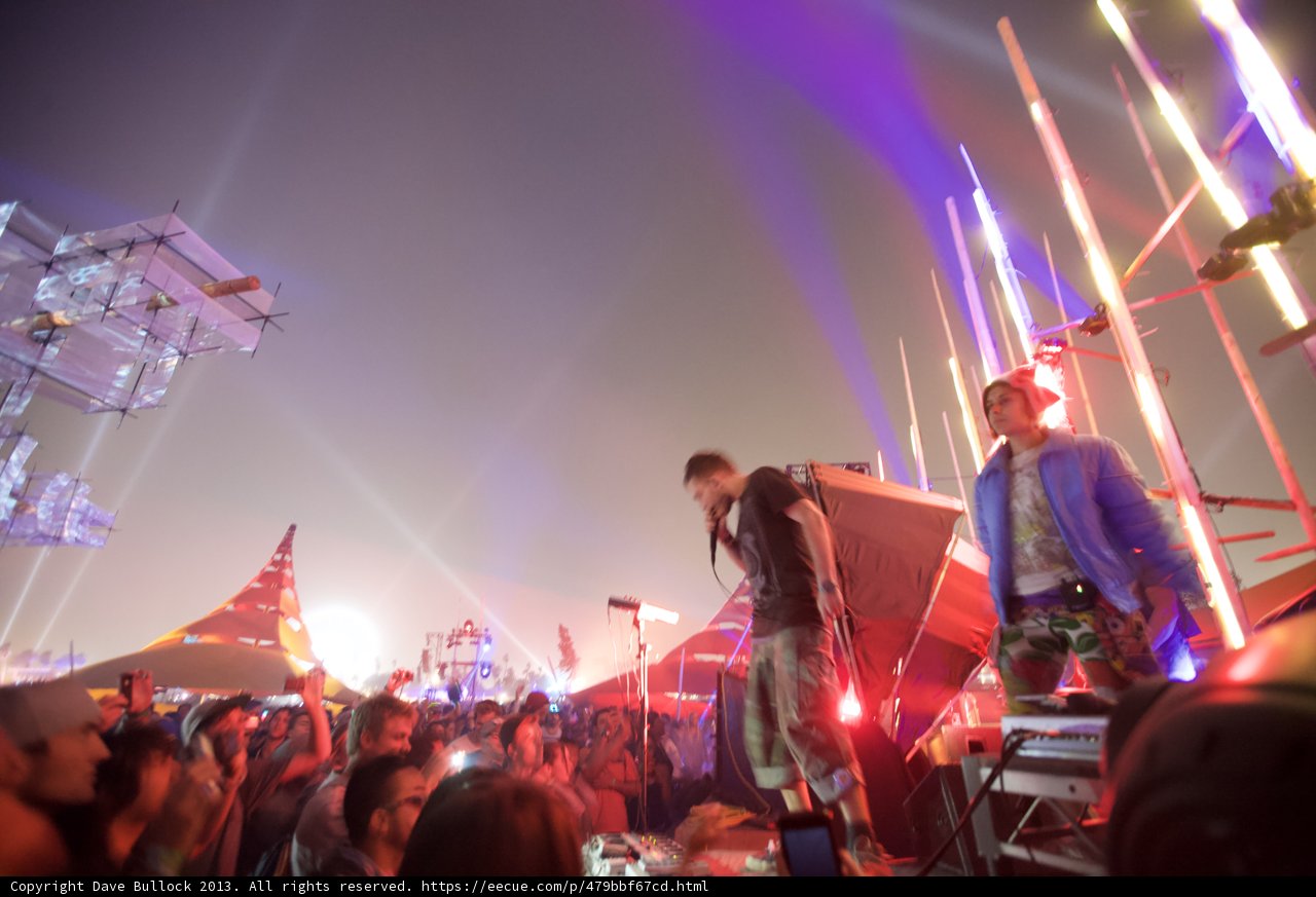 Crowds and Lights at Coachella Music Festival