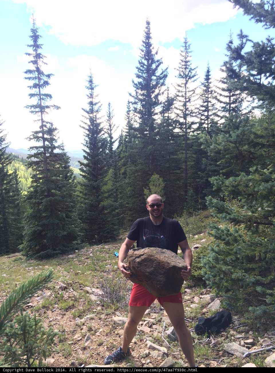 Man in the Wilderness with a Mighty Rock