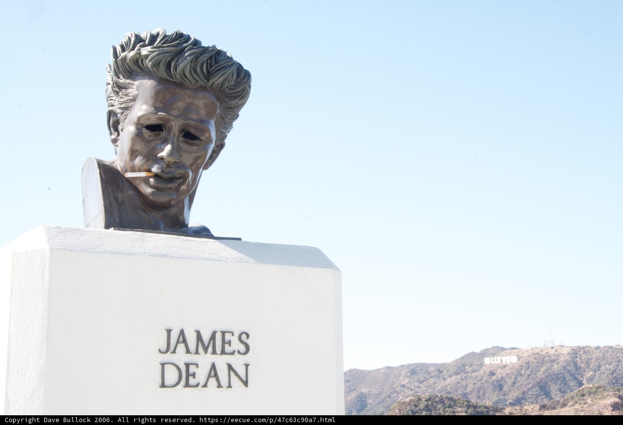 James Dean Monument Against Hollywood Skyline