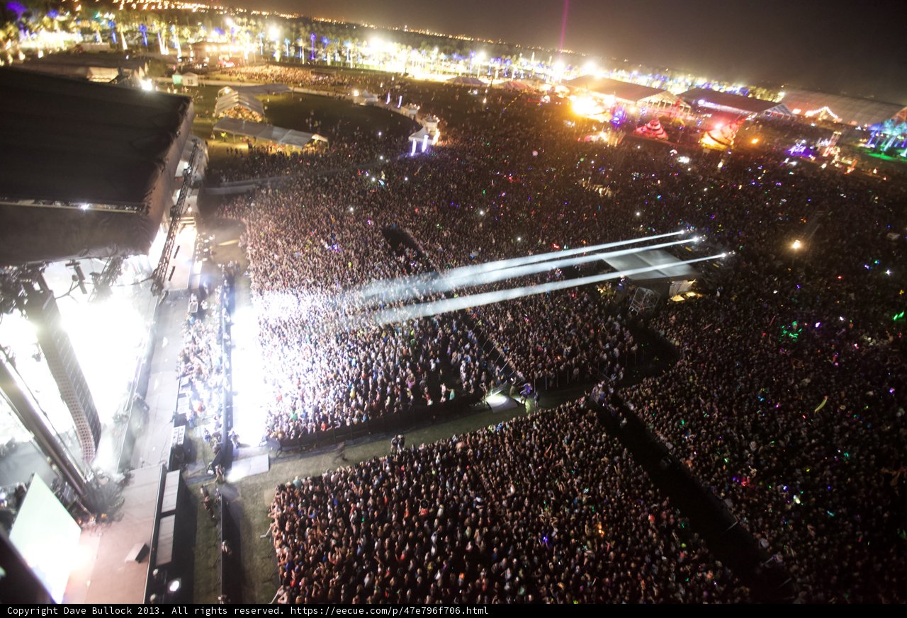 Coachella Crowd at Night
