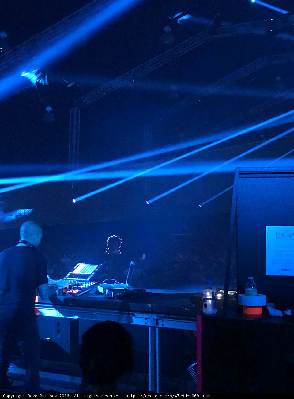 DJ Ignites the Night with Blue Lights
