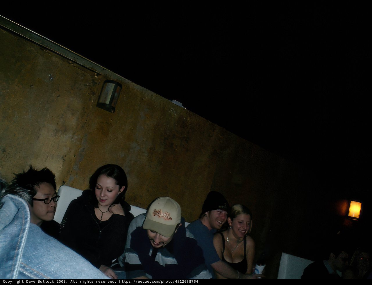 Nighttime gathering with friends