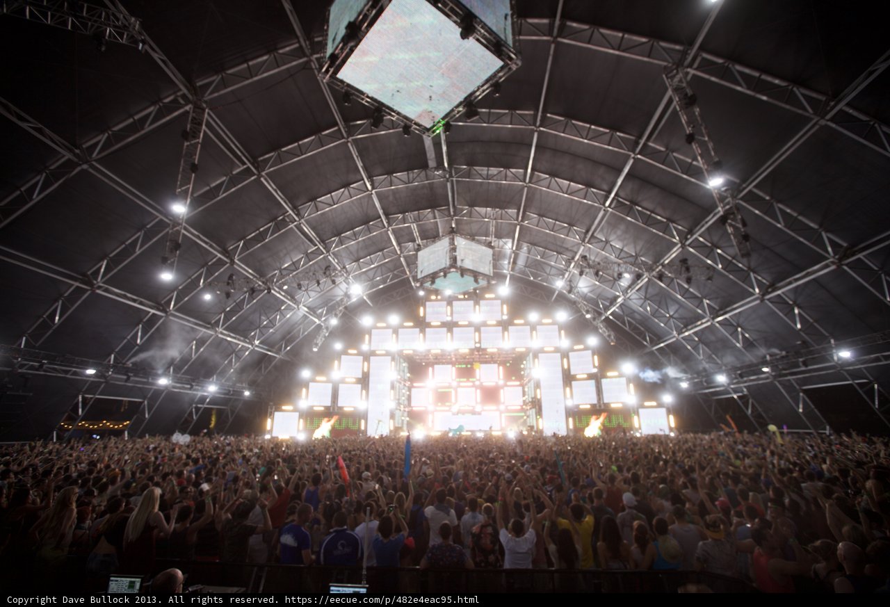 Concertgoers Gather in Massive Indoor Arena