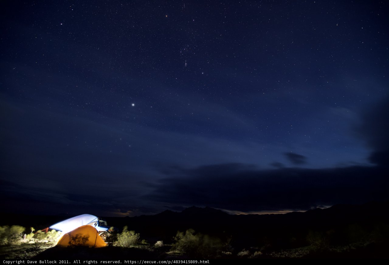 Illuminated Tent beneath the Stars