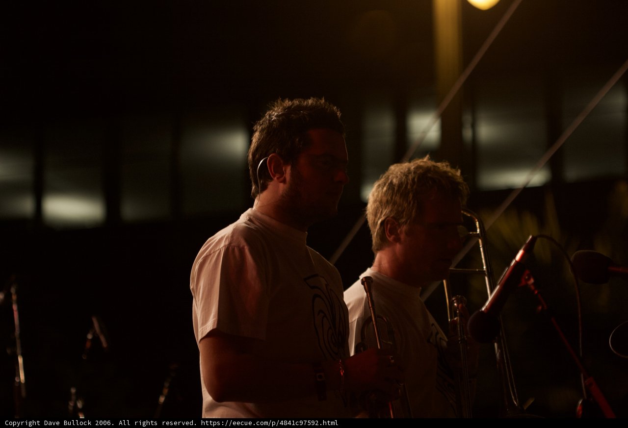Two Men Grooving to the Music at the Concert