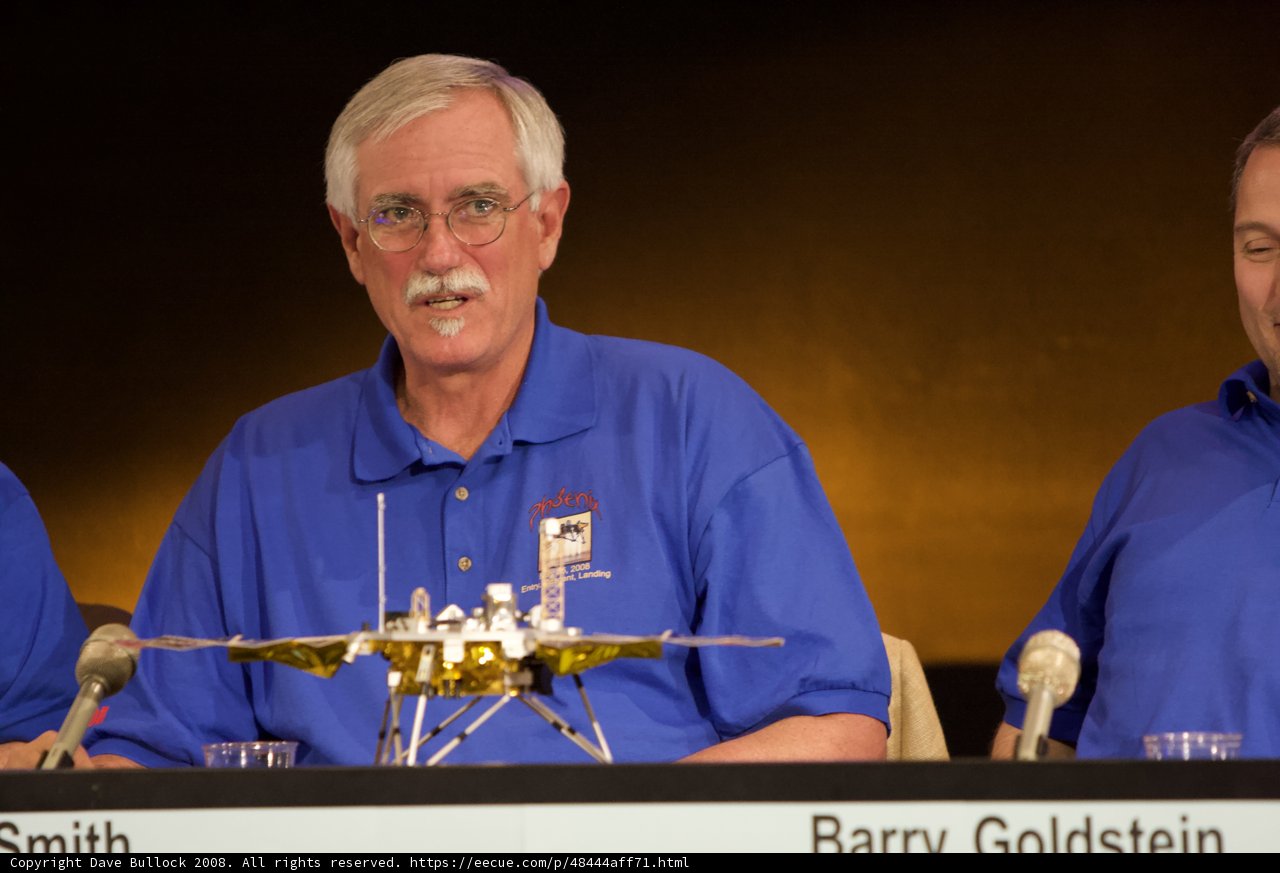 Phoenix Landing Press Conference with Three Men at Table
