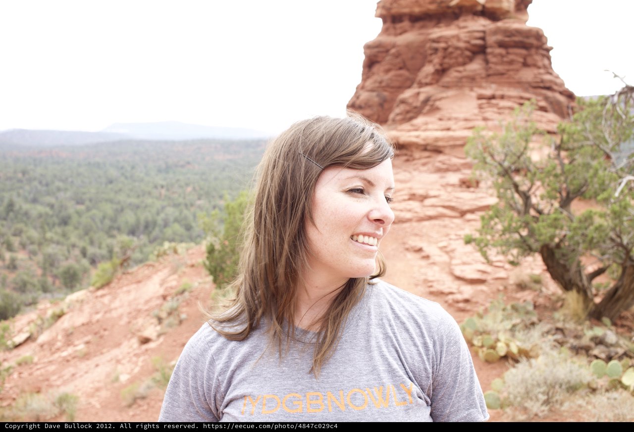 Smiling Woman at Sedona Red Rock Overlook