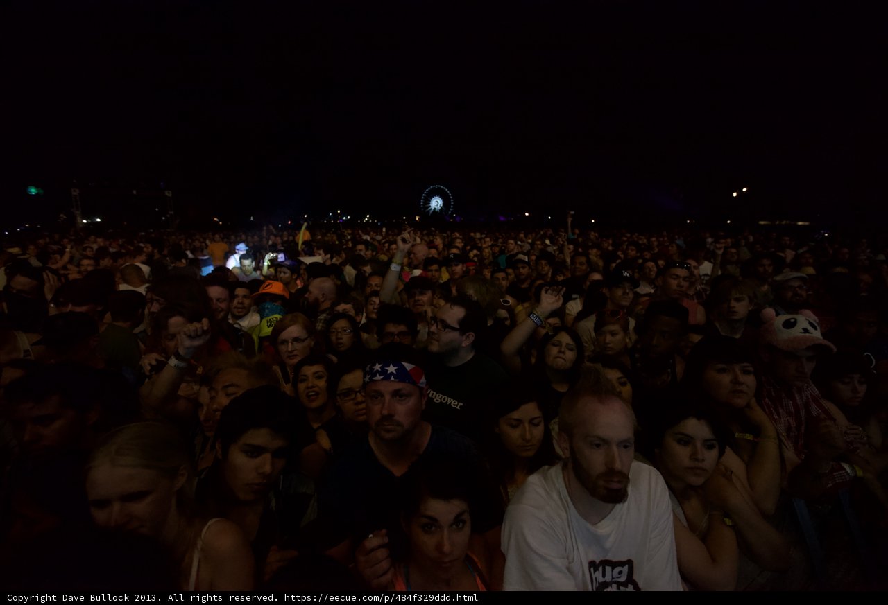 Nighttime Crowd at Coachella Concert