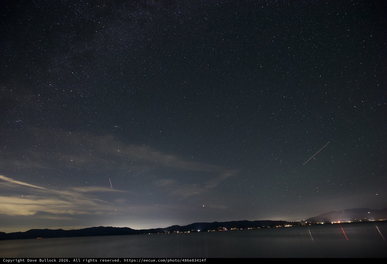 Milky Way Over Lake Tahoe at Midnight
