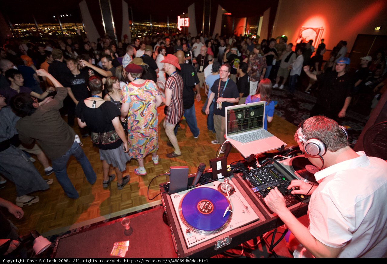 Party DJ energizes the crowd