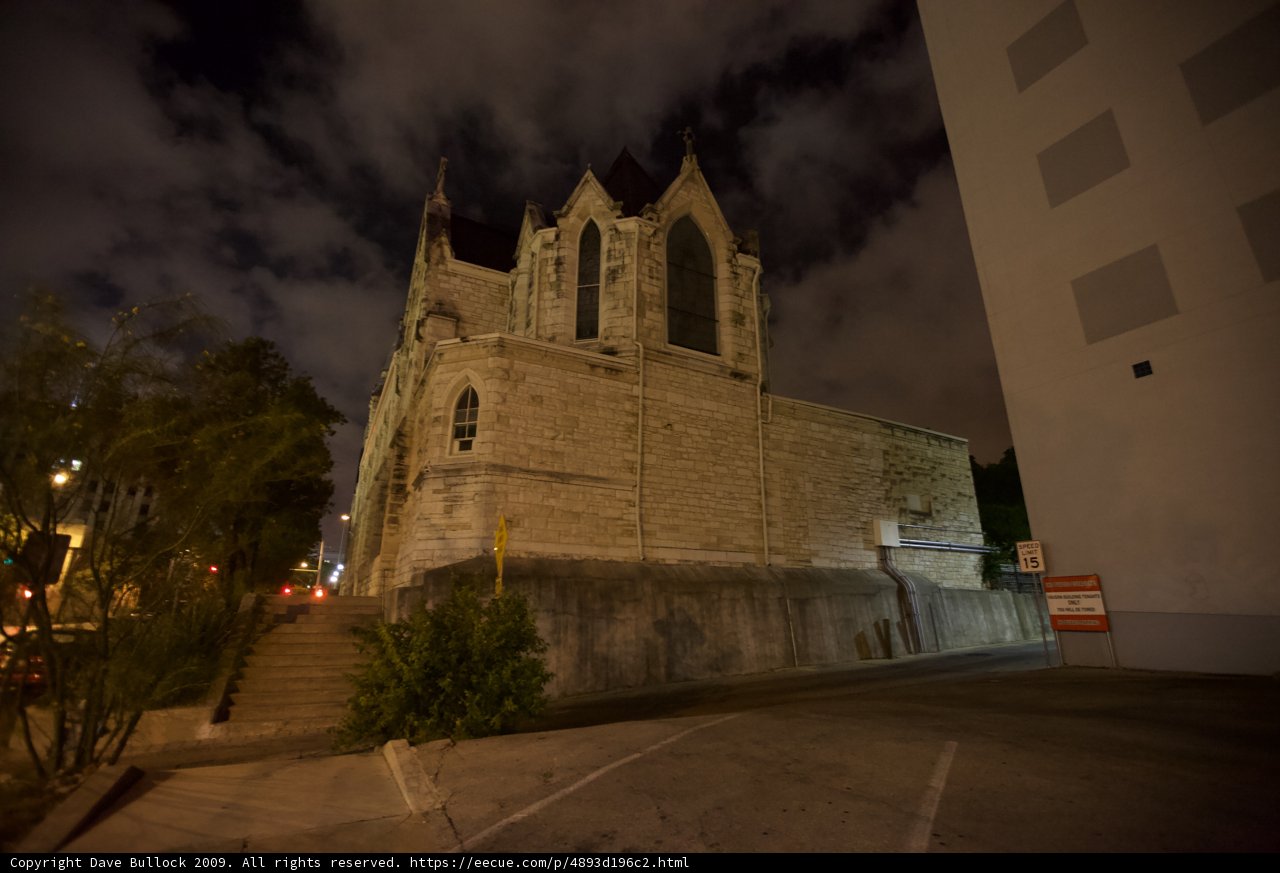 Nighttime View of the Towering Church