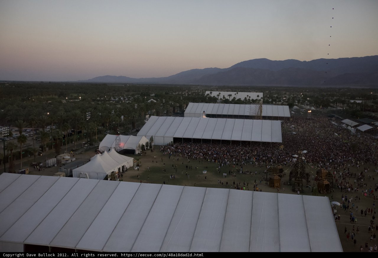 Aerial view of Coachella Festival Weekend 2