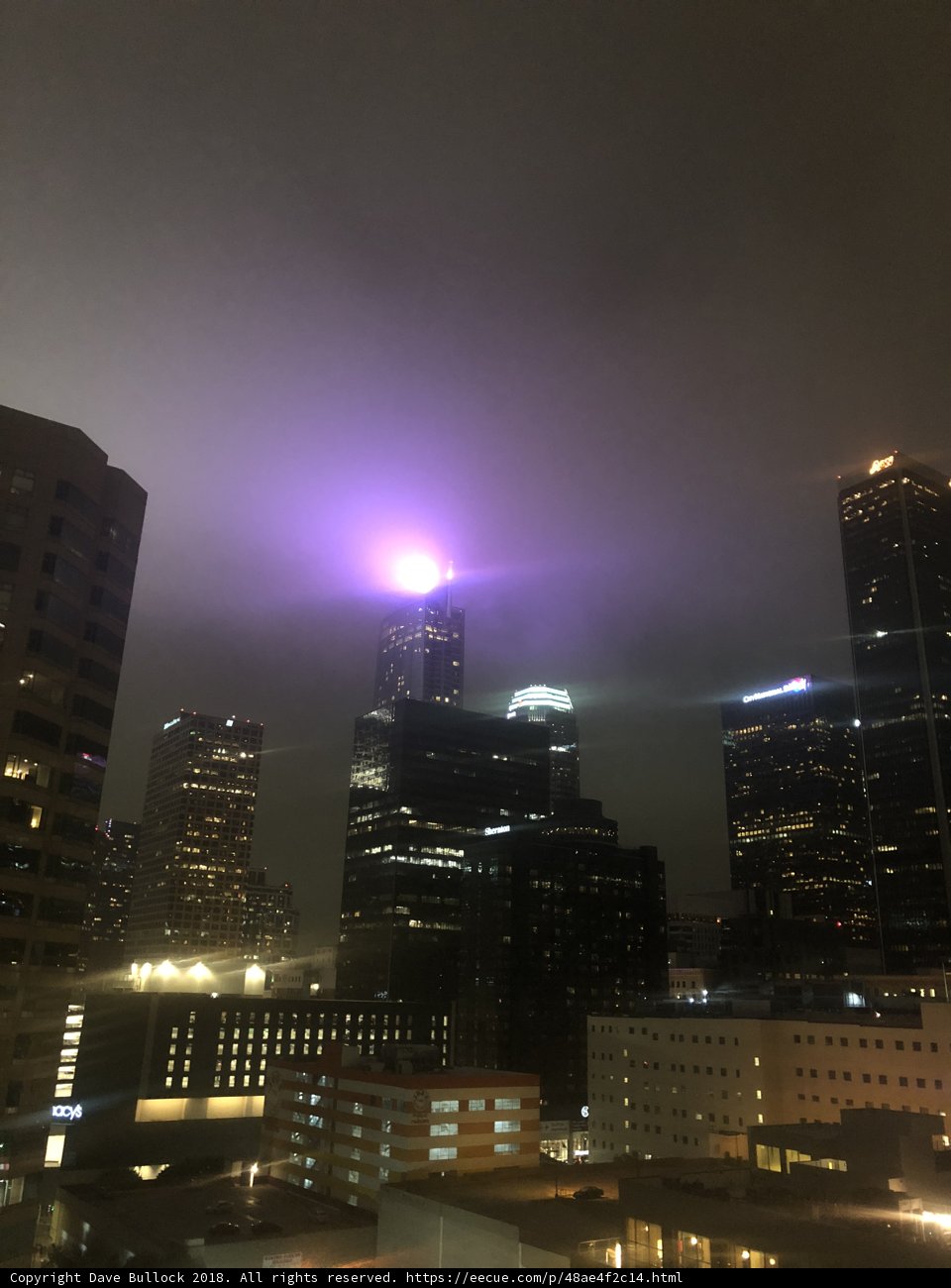 Purple Skyscrapers Illuminate the City