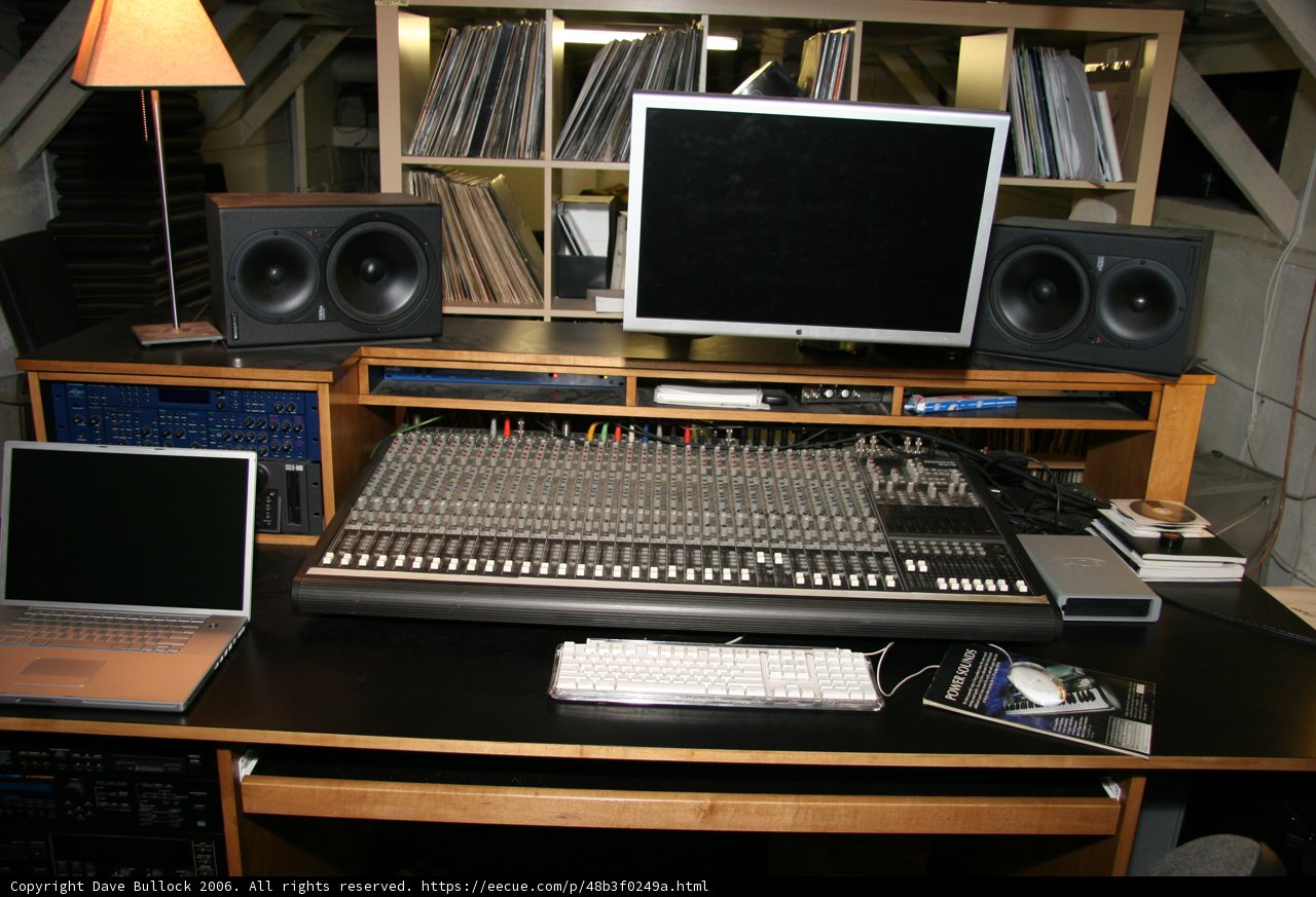 Black Desk with Electronic Devices