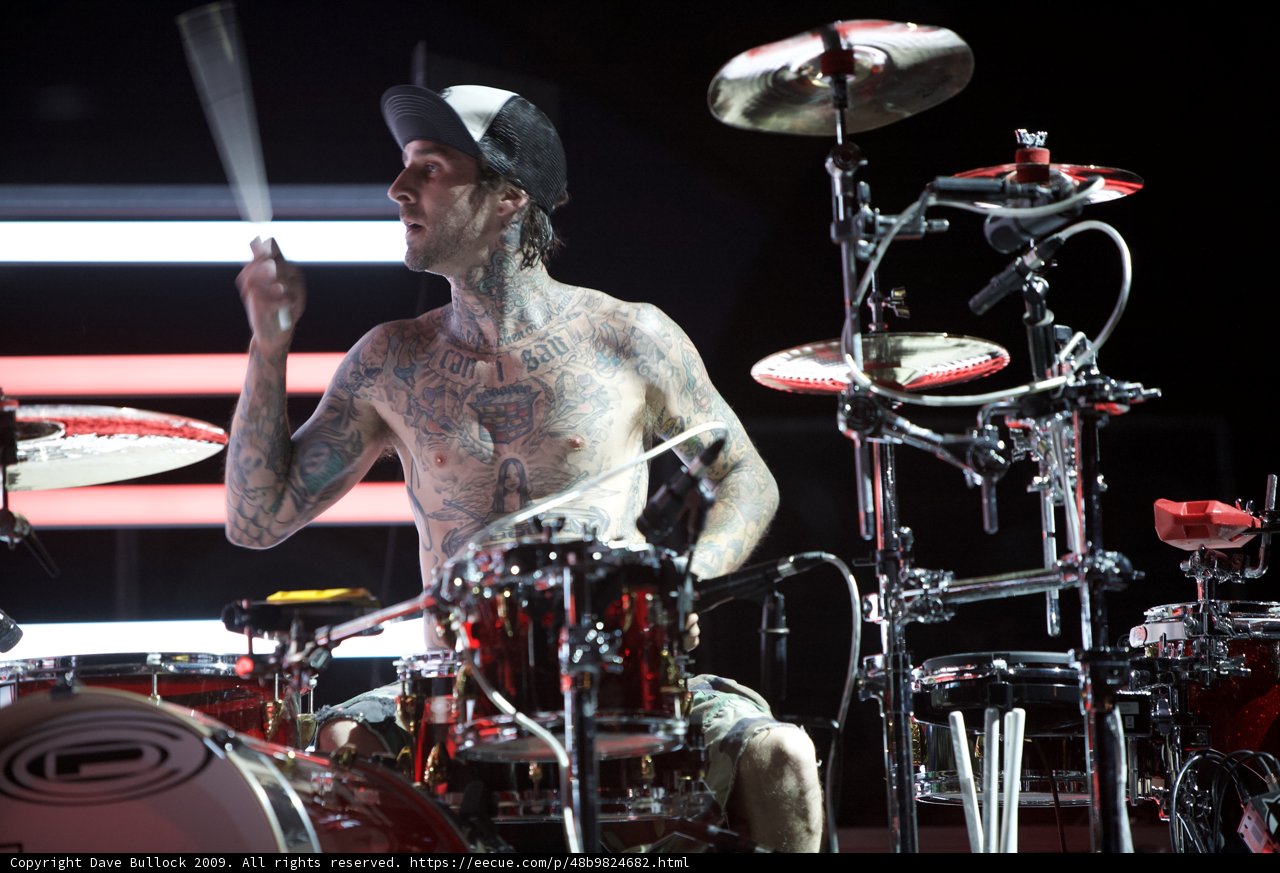 Travis Barker Rocks the Drums at Coachella 2009