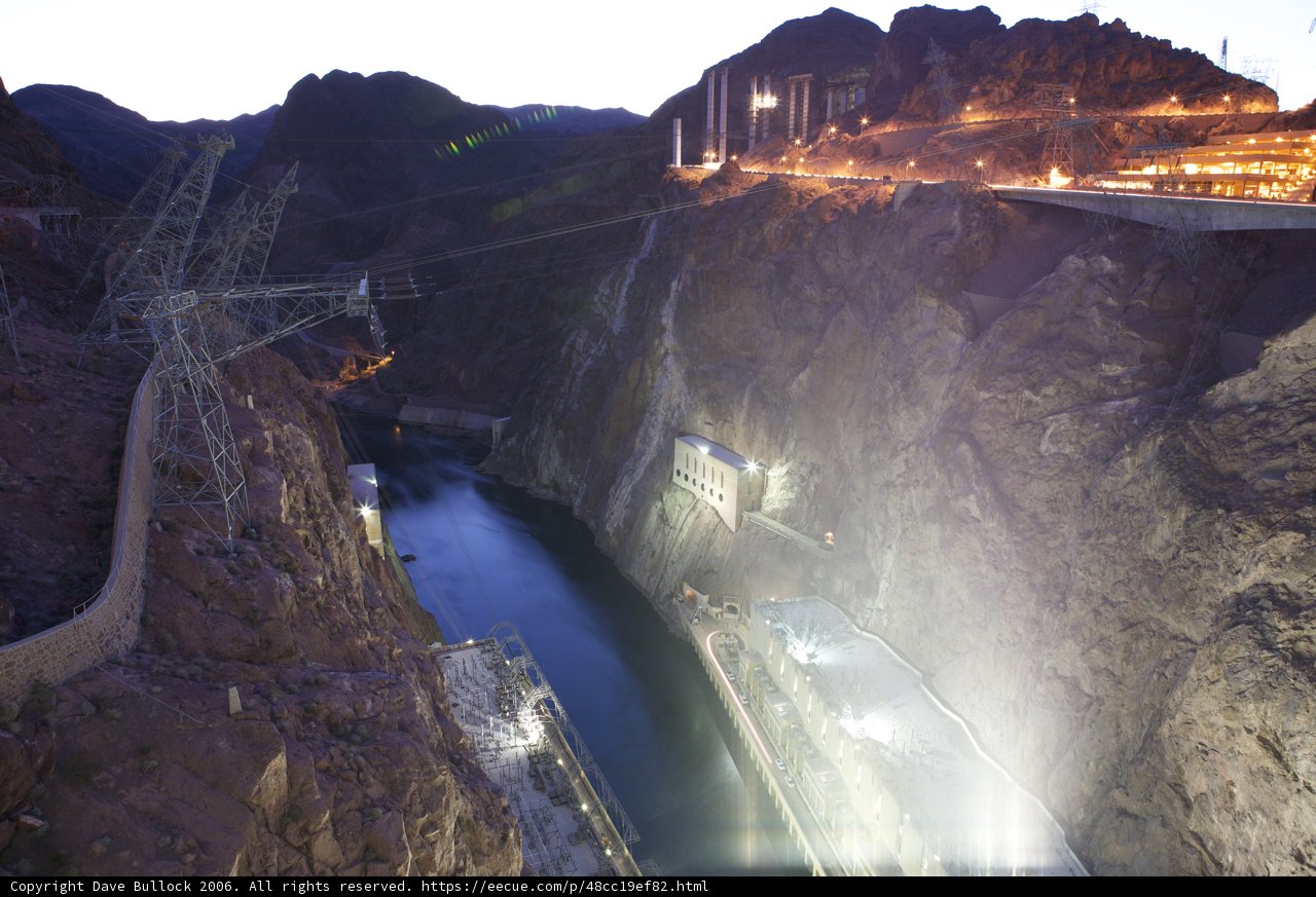 Night-time at Hoover Dam