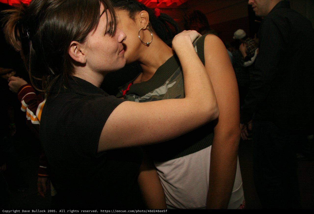 Two People Dancing Intimately at a Nightclub