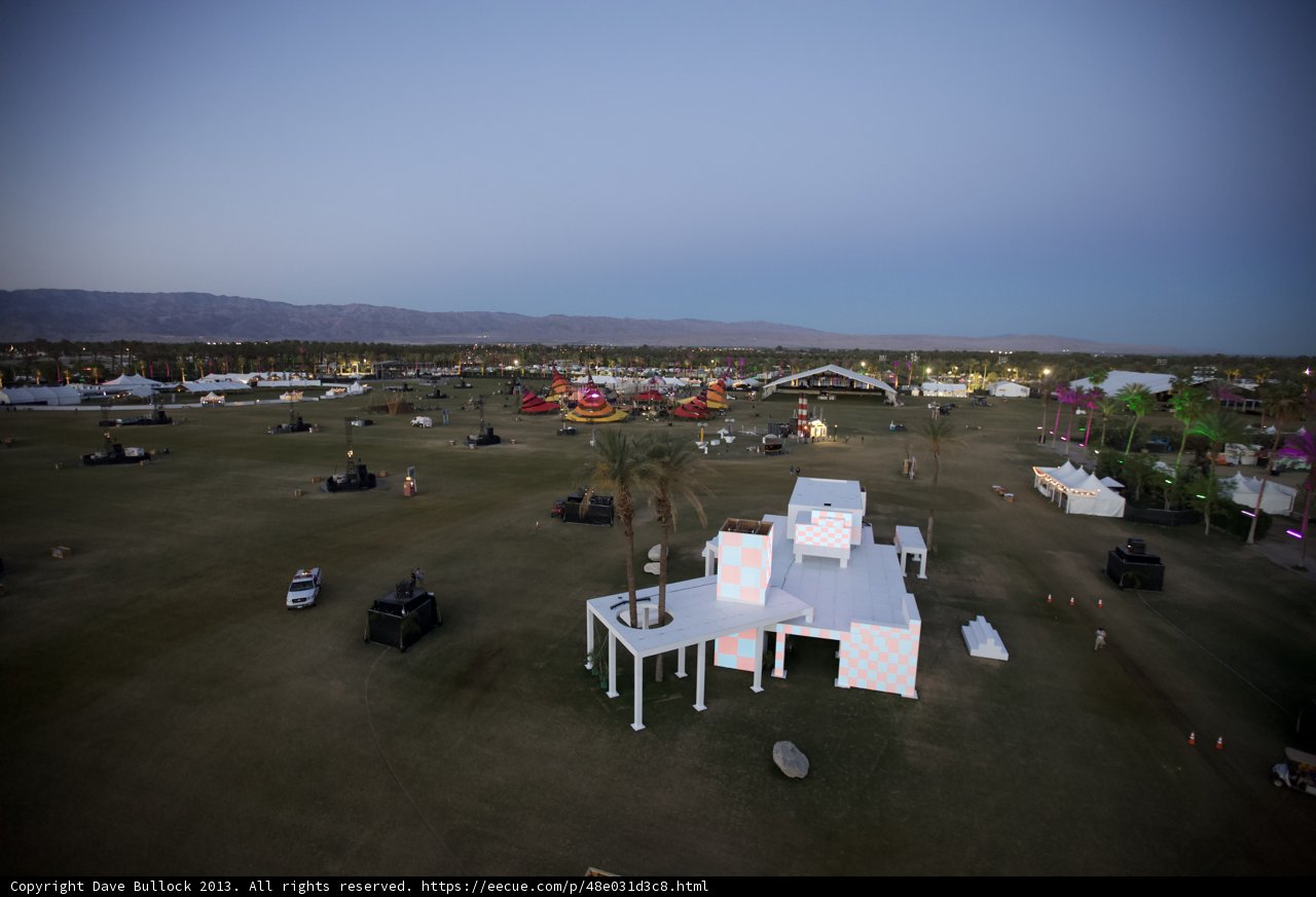 Aerial View of the White Tent at Coachella Weekend 2