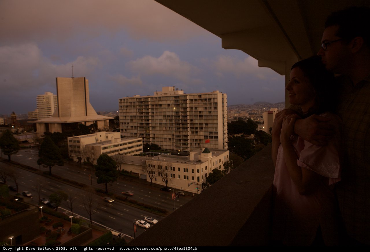 Twilight City Views from a San Francisco Balcony