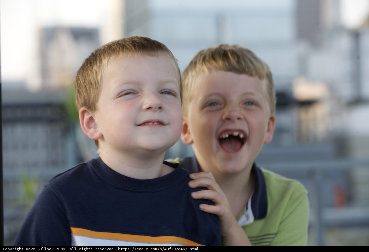 Two Boys Sharing a Laugh