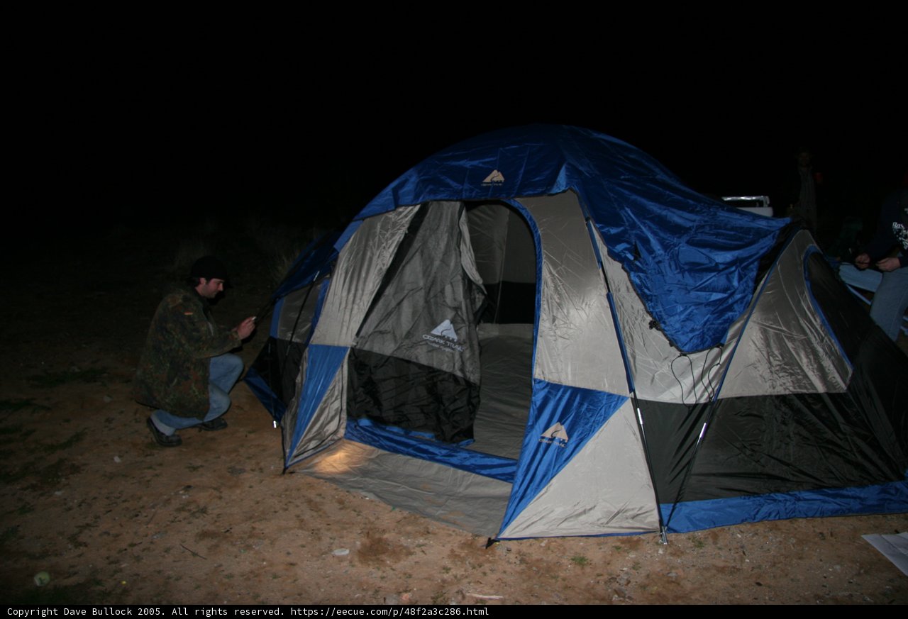 Night Camping in a Mountain Tent