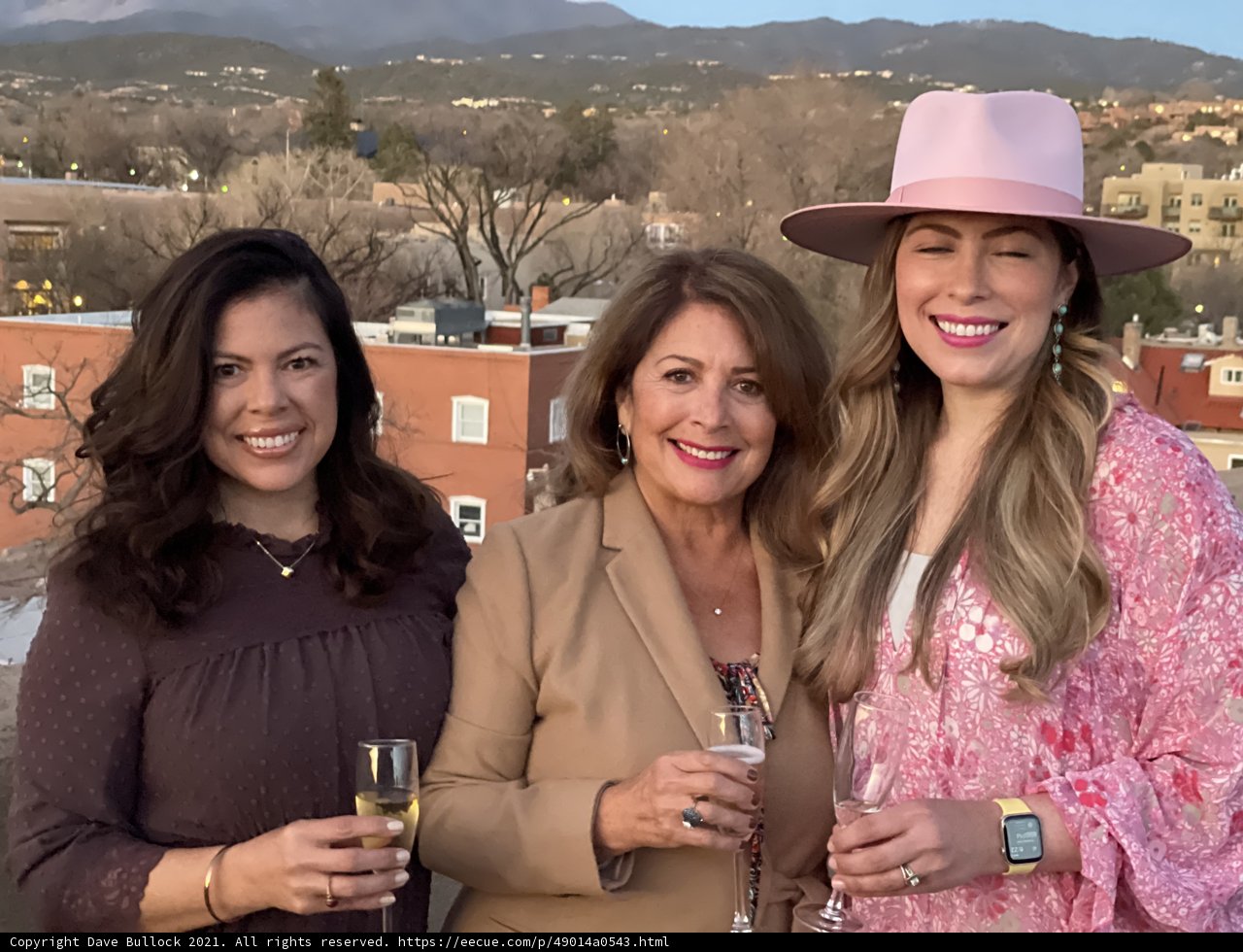 Three Women Toasting to the Blue Skies and Good Times