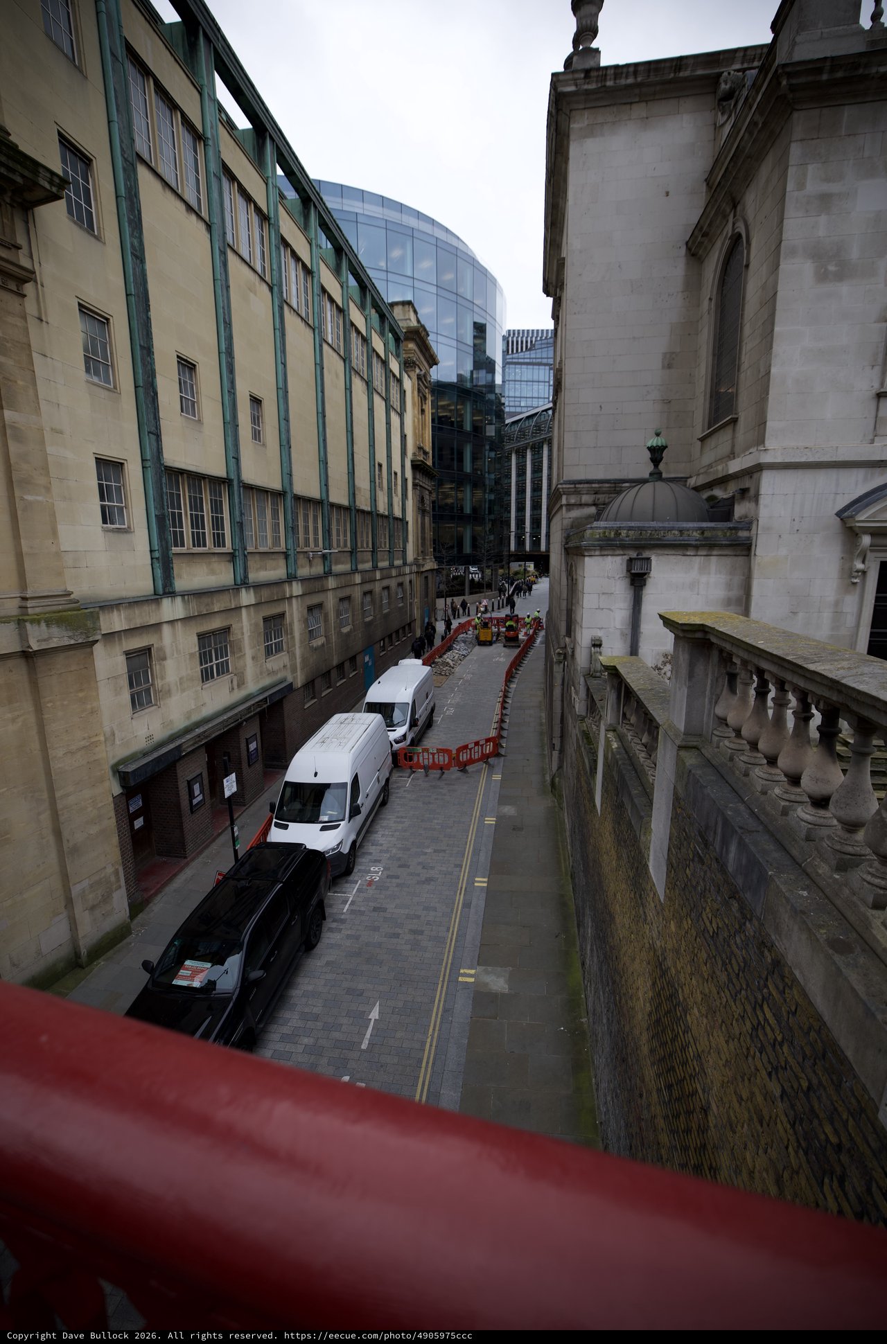 Urban Construction Work on Narrow London Street