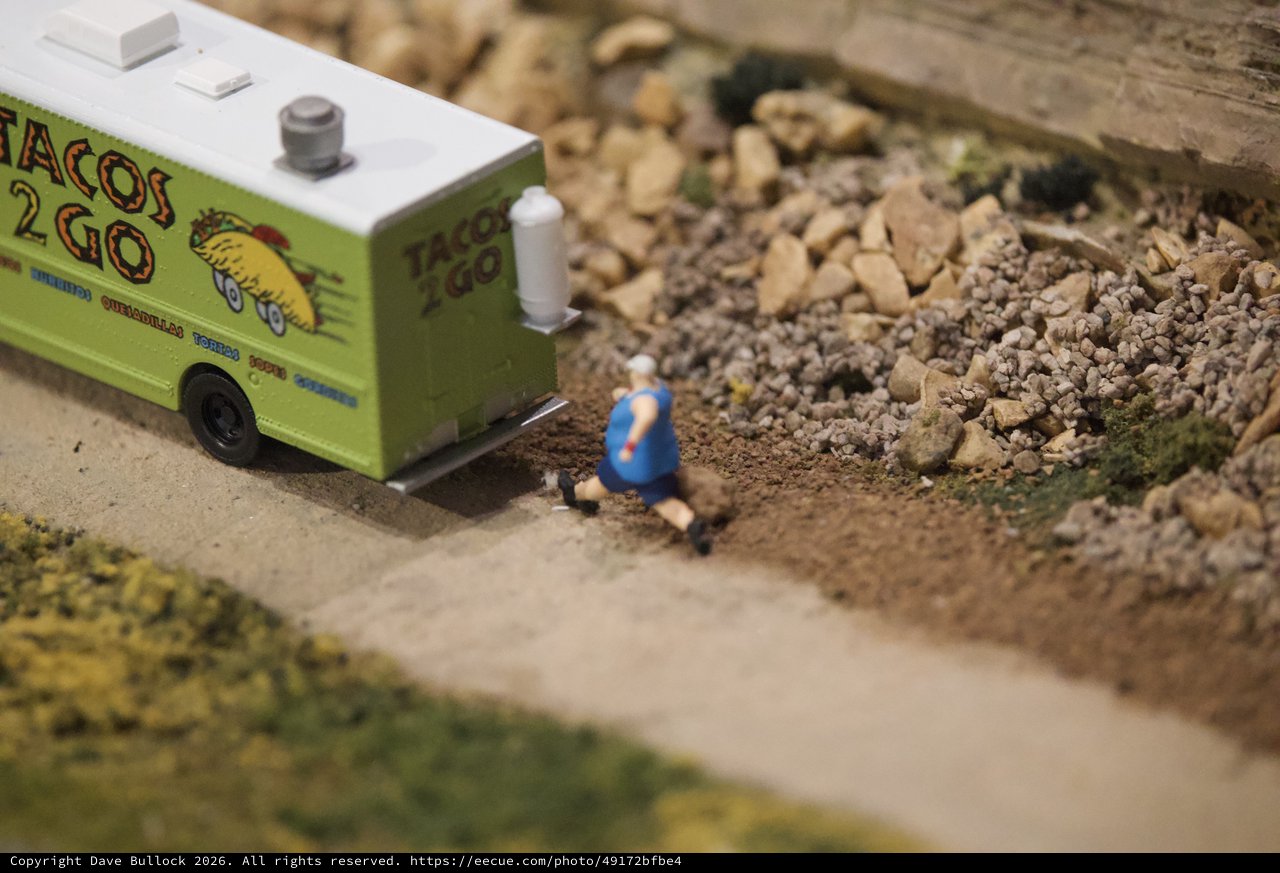 Miniature Taco Truck Diorama at Sacramento Train Museum