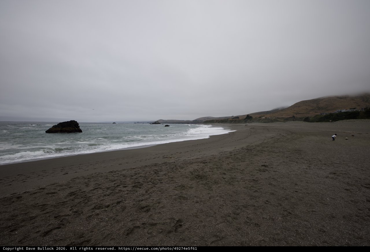 Moody Overcast Beach Along the Northern California Coast
