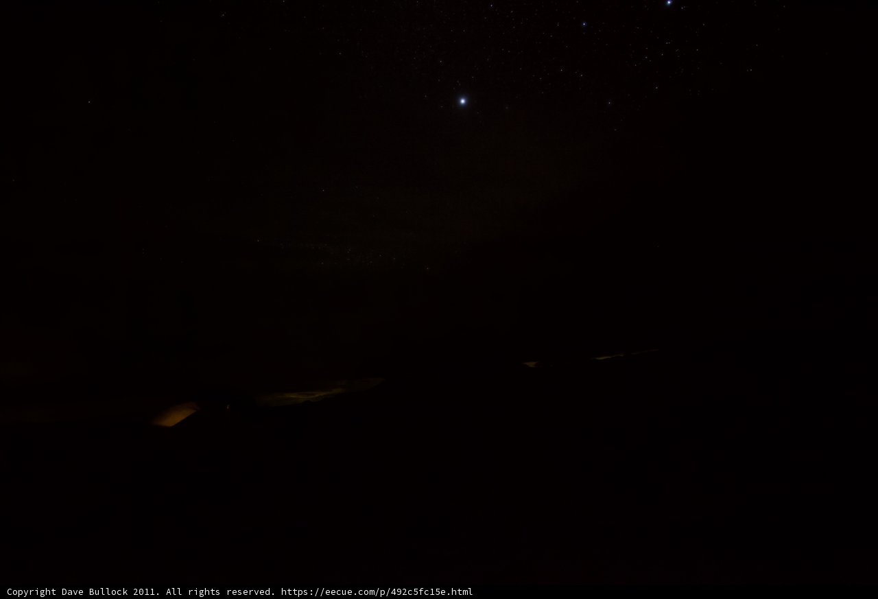 Moon and Venus in the Starry Sky