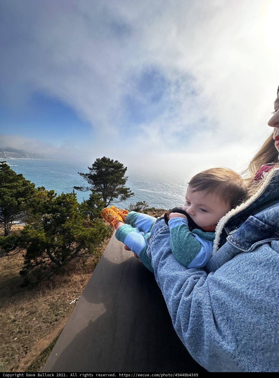 Mother and Child Admiring the Ocean View