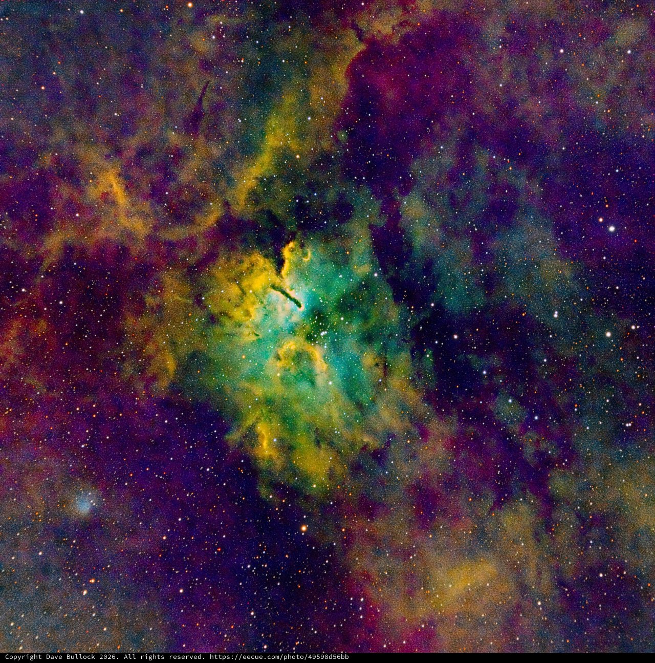 NGC 6823 Open Cluster and Emission Nebula in SHO Palette