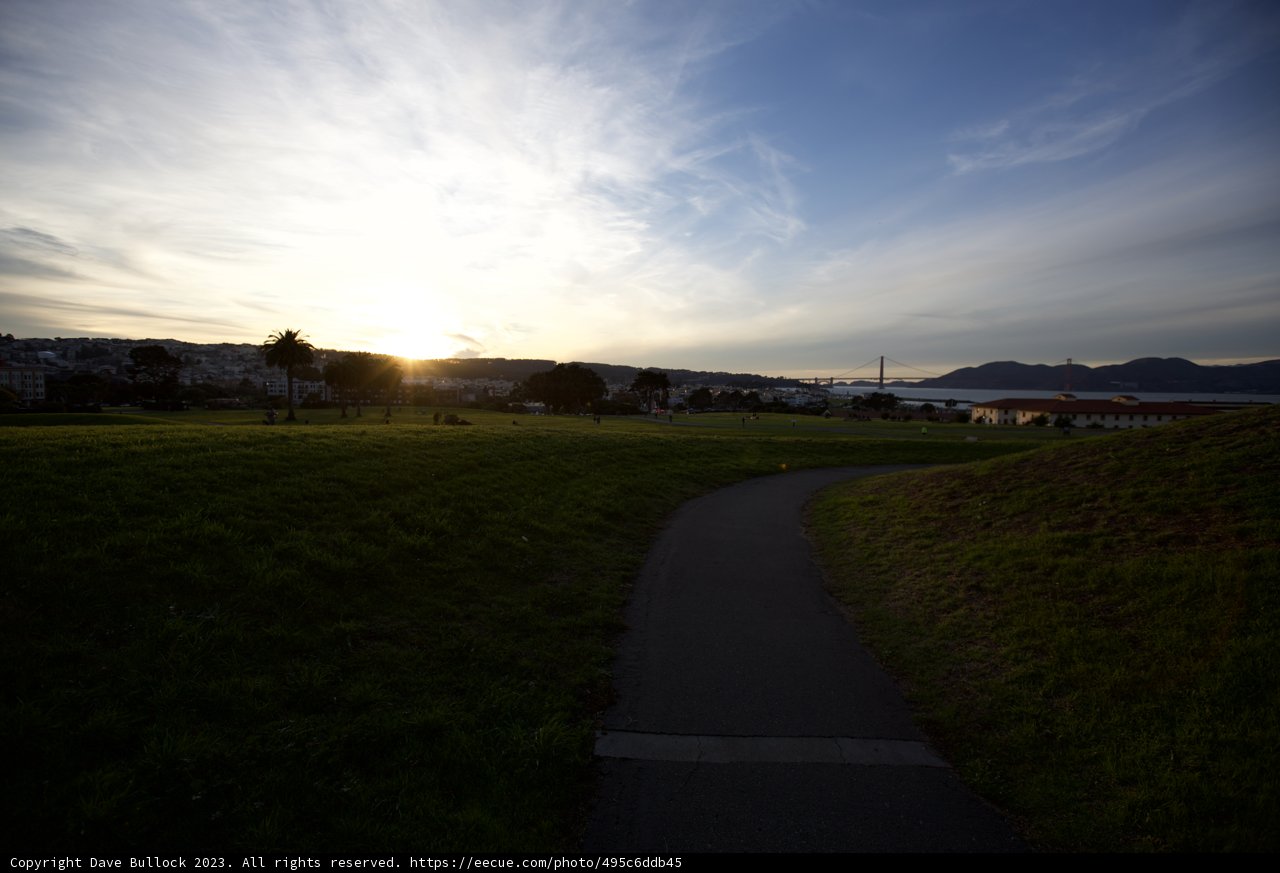 Serenity at Dusk on Fort Mason's Meadow Path
